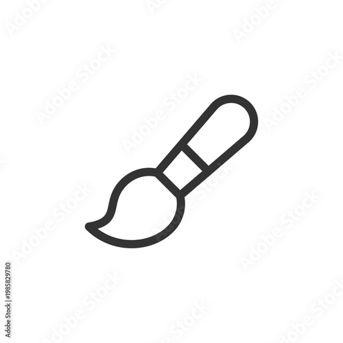Brush pixel perfect linear ui icon. Painting over image. Photo decoration. Photography editor. GUI, UX design. Outline isolated user interface element for app and web. Editable stroke. Arial font used