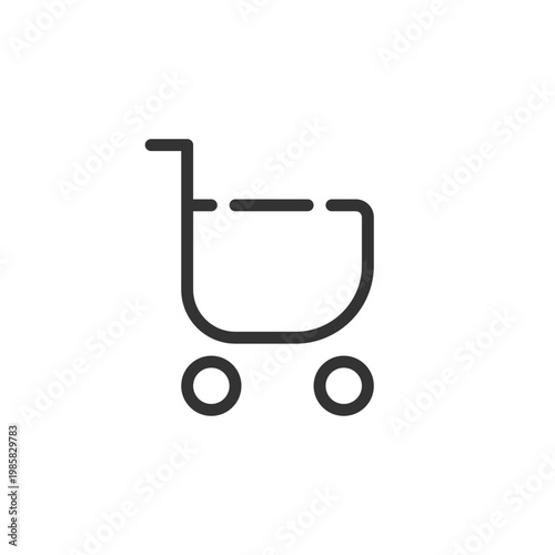 Remove item from shopping cart pixel perfect linear ui icon. Delete purchase. E commerce. GUI, UX design. Outline isolated user interface element for app and web. Editable stroke. Arial font used