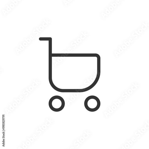Shopping cart pixel perfect linear ui icon. Purchase products, services from shop. GUI, UX design. Outline isolated user interface element for app and web. Editable stroke. Arial font used