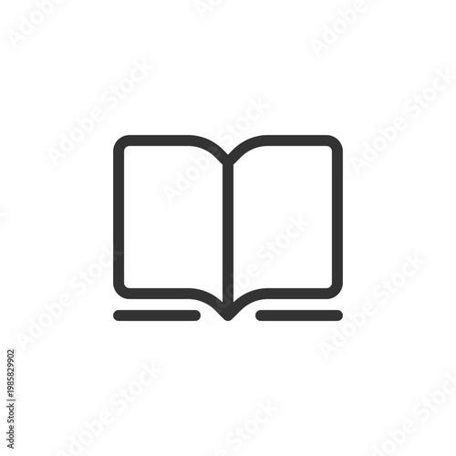 Book pixel perfect linear ui icon. Online bookstore. Buy, sell ebooks. E-commerce business. GUI, UX design. Outline isolated user interface element for app and web. Editable stroke. Arial font used