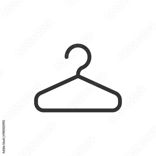 Hanger pixel perfect linear ui icon. Keep clothes neat and wrinkles free. Boutique inventory. GUI, UX design. Outline isolated user interface element for app and web. Editable stroke. Arial font used