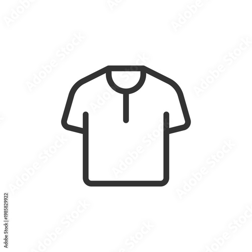 T shirt pixel perfect linear ui icon. Men clothing store. Online marketplace. Buying clothes. GUI, UX design. Outline isolated user interface element for app and web. Editable stroke. Arial font used