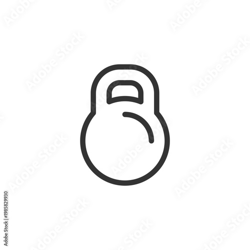 Kettlebell pixel perfect linear ui icon. Sports gear store. E commerce. Sporting equipment. GUI, UX design. Outline isolated user interface element for app and web. Editable stroke. Arial font used