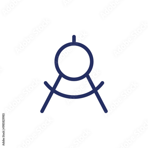 Mathematics class pixel perfect linear ui icon. Math course. Dividers tool. Mathematics. GUI, UX design. Outline isolated user interface element for app and web. Editable stroke. Arial font used