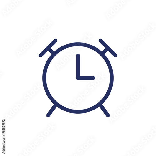 Alarm clock pixel perfect linear ui icon. Wake up in morning routine. Boosting alertness. GUI, UX design. Outline isolated user interface element for app and web. Editable stroke. Arial font used