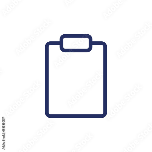 Blank tablet pixel perfect linear ui icon. Stationery supply. Paper notebook. Collecting data. GUI, UX design. Outline isolated user interface element for app and web. Editable stroke. Arial font used