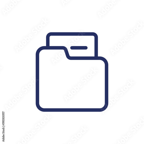 Folder pixel perfect linear ui icon. Stationery essential. Organize documents. Office supply. GUI, UX design. Outline isolated user interface element for app and web. Editable stroke. Arial font used