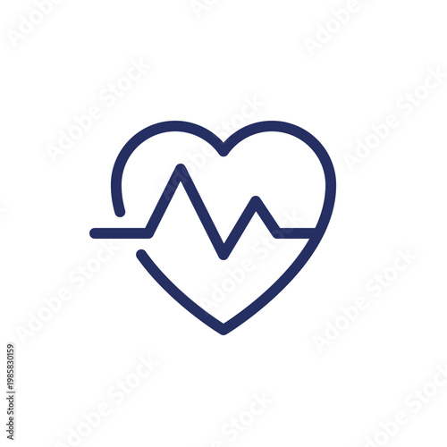 Cardiogram pixel perfect linear ui icon. Heart rate measurement. Medical checkup. Cardiology. GUI, UX design. Outline isolated user interface element for app and web. Editable stroke. Arial font used