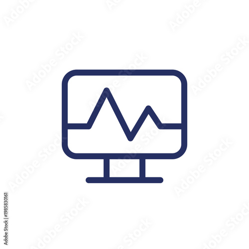 Medical software pixel perfect linear ui icon. Computer program. Healthcare technologies. GUI, UX design. Outline isolated user interface element for app and web. Editable stroke. Arial font used