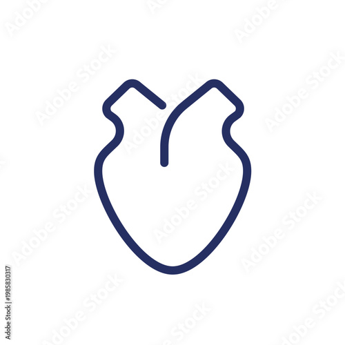 Heart pixel perfect linear ui icon. Regular medical checkup. Circulatory system. Cardiology. GUI, UX design. Outline isolated user interface element for app and web. Editable stroke. Arial font used
