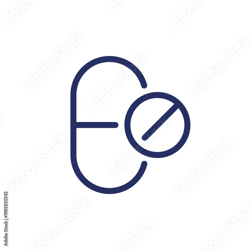 Dosage form pixel perfect linear ui icon. Tablet and capsule. Pharmaceutical remedy. GUI, UX design. Outline isolated user interface element for app and web. Editable stroke. Arial font used