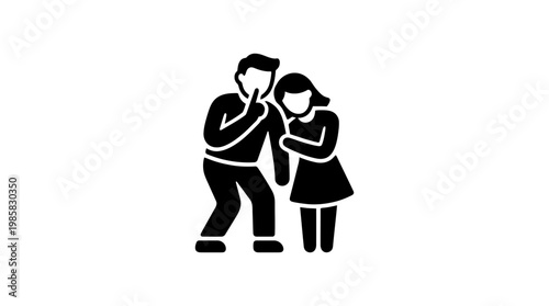 Silhouette Depicting a Man Silencing a Woman