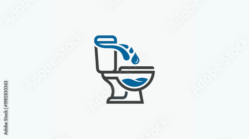 Toilet Symbol with Water Overload Icon