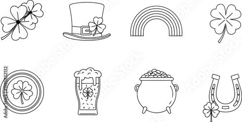 Saint Patrick day holiday icon collection Adobe Illustrator Artwork