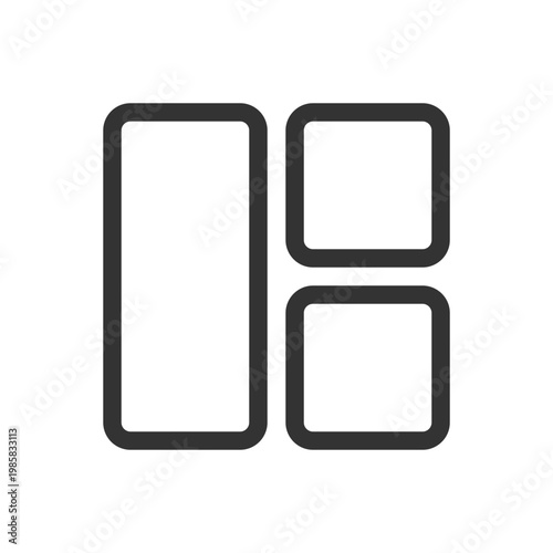 Content arrangement pixel perfect linear ui icon. Webpage structure. Blocks online. GUI, UX design. Outline isolated user interface element for app and web. Editable stroke. Poppins font used