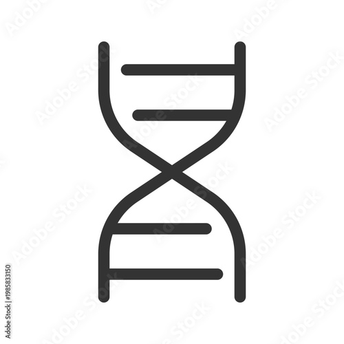DNA molecule pixel perfect linear ui icon. Genetic code. Medical laboratory research. GUI, UX design. Outline isolated user interface element for app and web. Editable stroke. Arial font used