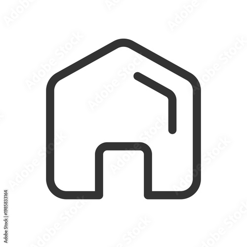 Home pixel perfect linear ui icon. Real estate. Property mortgage. Website homepage. GUI, UX design. Outline isolated user interface element for app and web. Editable stroke. Arial font used