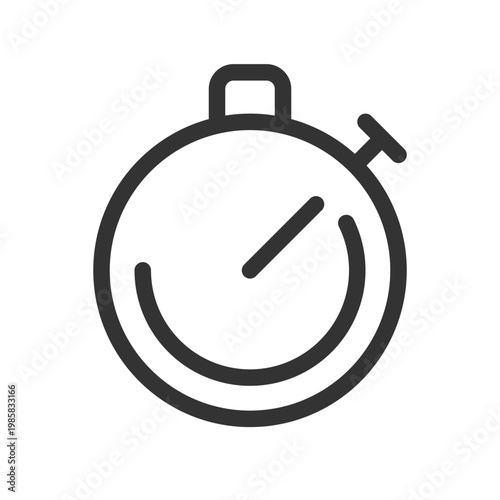 Stop watch pixel perfect linear ui icon. Countdown tool. Sport competition. Deadline. GUI, UX design. Outline isolated user interface element for app and web. Editable stroke. Arial font used