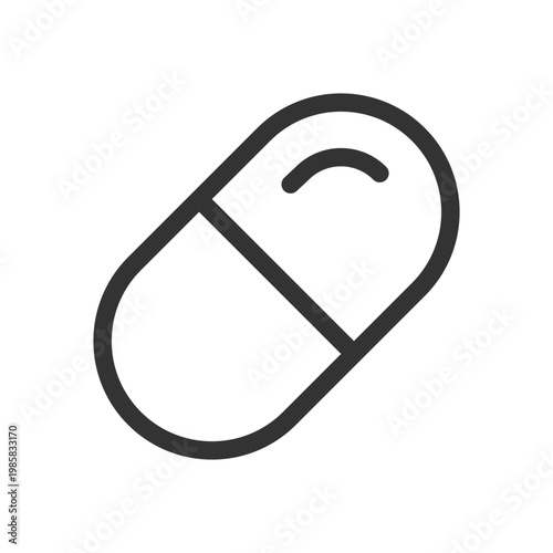 Medication pixel perfect linear ui icon. Medical prescription and treatment. Capsule pill. GUI, UX design. Outline isolated user interface element for app and web. Editable stroke. Arial font used