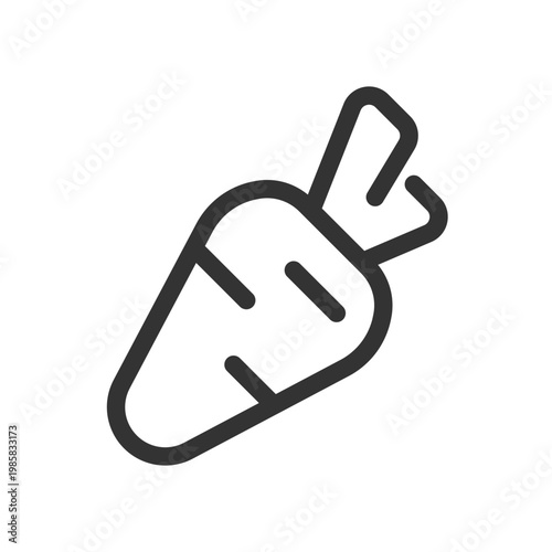 Carrot pixel perfect linear ui icon. Healthy product. Nutritious vegetable. Autumn harvest. GUI, UX design. Outline isolated user interface element for app and web. Editable stroke. Arial font used