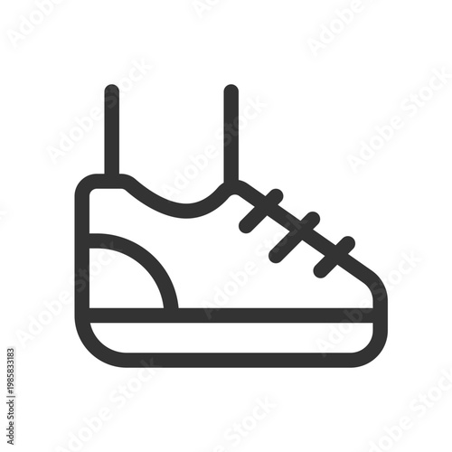 Sneaker pixel perfect linear ui icon. Sport footwear. Running and jogging. Healthy habit. GUI, UX design. Outline isolated user interface element for app and web. Editable stroke. Arial font used