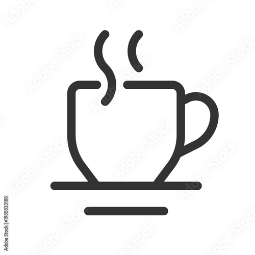 Hot beverage pixel perfect linear ui icon. Morning tea. Calming and refreshing drink. GUI, UX design. Outline isolated user interface element for app and web. Editable stroke. Arial font used