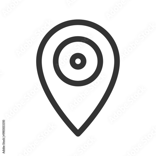 Location mark pixel perfect linear ui icon. Place on map. Navigation service. Online support. GUI, UX design. Outline isolated user interface element for app and web. Editable stroke. Arial font used