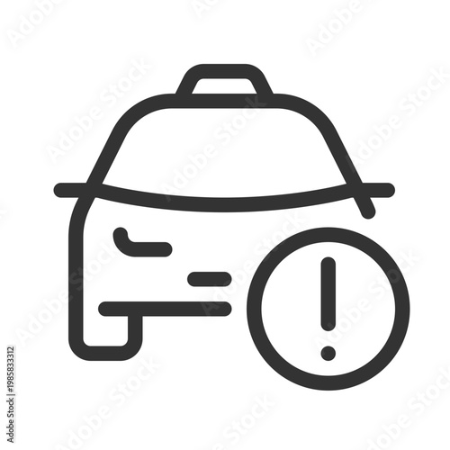 Taxi service notification pixel perfect linear ui icon. Information for passenger. Cab order. GUI, UX design. Outline isolated user interface element for app and web. Editable stroke. Arial font used