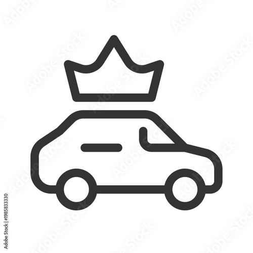 Premium taxi service pixel perfect linear ui icon. Luxury automobiles. Online order. GUI, UX design. Outline isolated user interface element for app and web. Editable stroke. Arial font used