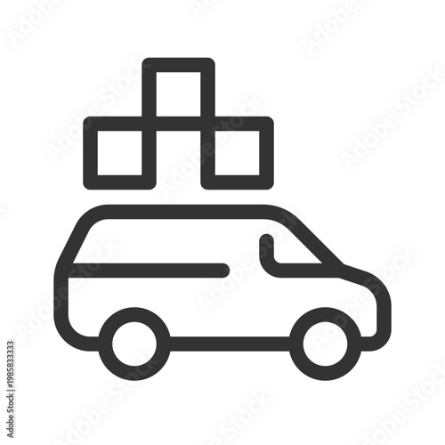 Minivan taxi pixel perfect linear ui icon. Freight delivery service. Online car ordering. GUI, UX design. Outline isolated user interface element for app and web. Editable stroke. Arial font used