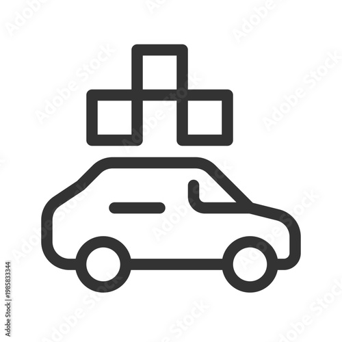 Taxi with checker pixel perfect linear ui icon. Vehicle order. Urban transportation service. GUI, UX design. Outline isolated user interface element for app and web. Editable stroke. Arial font used