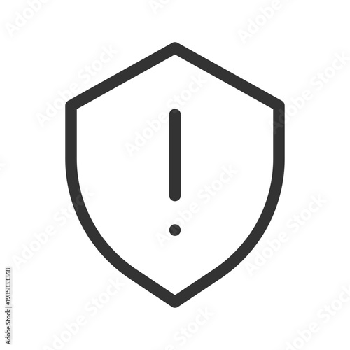 Security hazard pixel perfect linear ui icon. Antimalware notification. Protection online. GUI, UX design. Outline isolated user interface element for app and web. Editable stroke. Arial font used