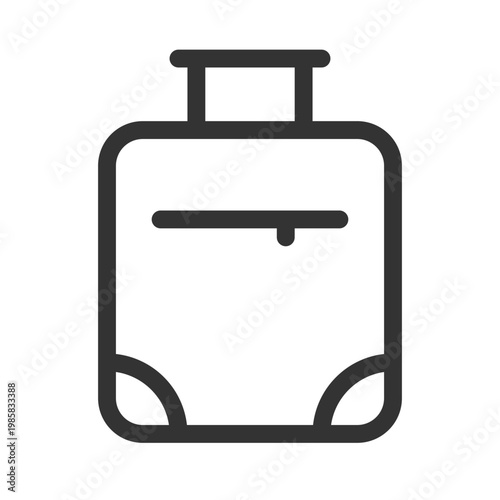 Suitcase pixel perfect linear ui icon. Package with traveler belongings. Luggage for journey. GUI, UX design. Outline isolated user interface element for app and web. Editable stroke. Arial font used