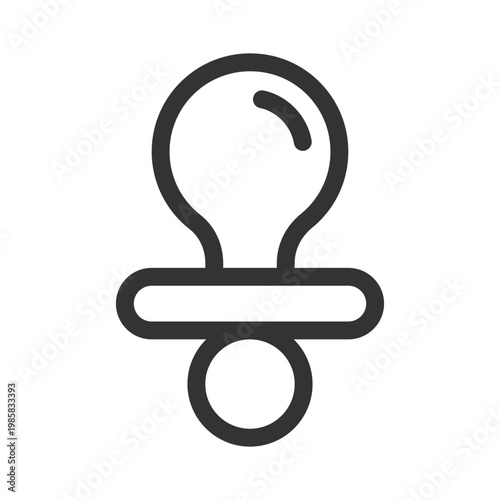 Pacifier pixel perfect linear ui icon. Baby dummy. Child teething ring. Goods for newborn. GUI, UX design. Outline isolated user interface element for app and web. Editable stroke. Arial font used