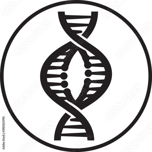 The iconic depiction of a double helix structure representing deoxyribonucleic acid Vector, illustration