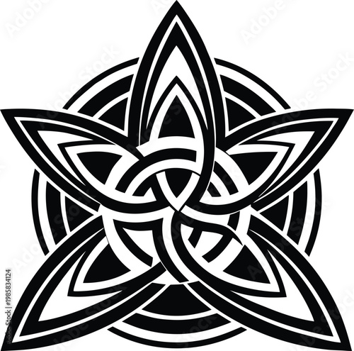 Intricate Celtic Knotwork Design Representing Eternal Connection and Symbolism Vector, illustration
