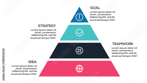 Next Level Infographics infographic with 4 steps, options, parts or processes. Template for web 
