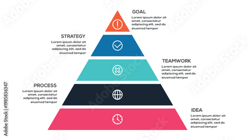 Next Level Infographics infographic with 5 steps, options, parts or processes. Template for web 