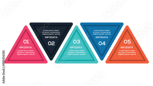 Next Level Infographics infographic with 5 steps, options, parts or processes. Template for web 