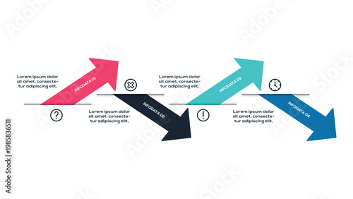 Next Level Infographics infographic with 4 steps, options, parts or processes. Template for web 