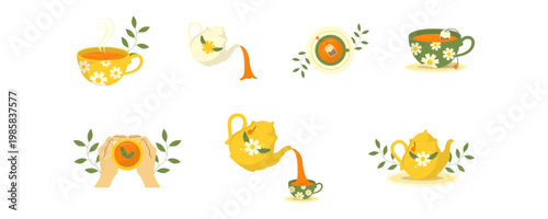 Set of Tea Day Illustration
