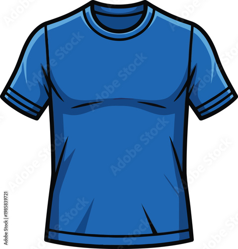 T-shirt in a plain blue color serves as a versatile apparel mockup for branding and design projects.