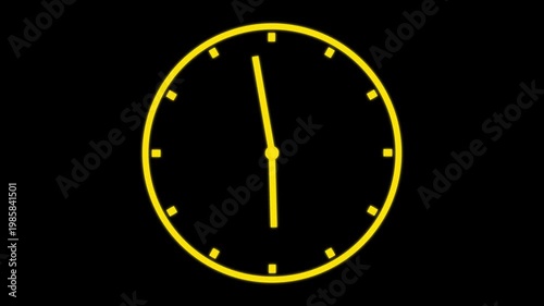 abstract analog clock animation background. moving time arrows clock icon concept 24 hours animated clock