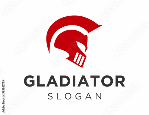 The logo design is about Gladiator and was created using the Corel Draw 2018 application with a white background.