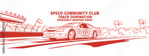 Build for speed. Car print design for t shirt print, poster, sticker, background and other uses. Legend race. Road speed graphic print. Extreme racing