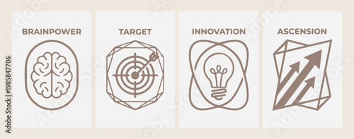 Target aim goal achievement, light bulb innovation icon, business strategy vision symbol, minimalist brainstorming idea badge, leadership and thinking illustration, marketing objective vector art, cre