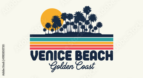 Modern Sunset Scene with Geometric Details against a Cream Background, ideal for travel brochures, event posters, and website banners.