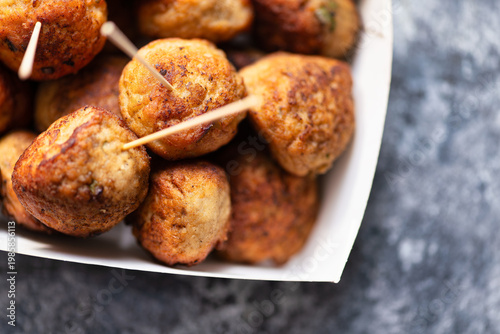 rustic food truck chicken meatballs