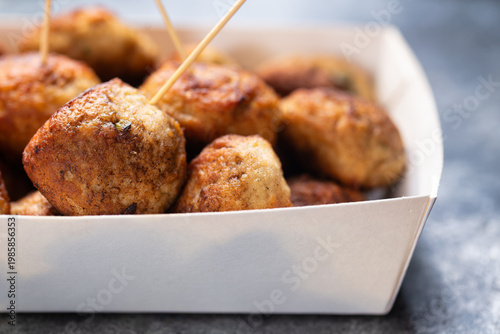 rustic food truck chicken meatballs