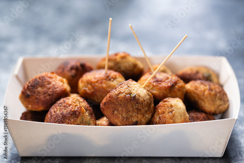 rustic food truck chicken meatballs